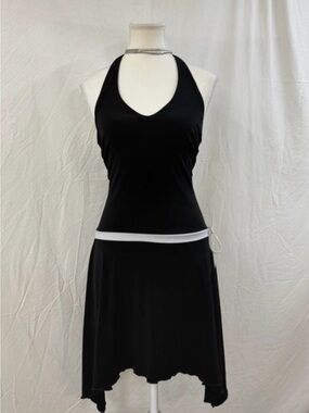 Taboo Black Dress with White Logo Neck Label